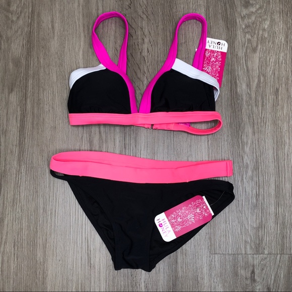 Hula Honey Colorblock Cutout Hipster Bikini Bottom - Picture 4 of 6